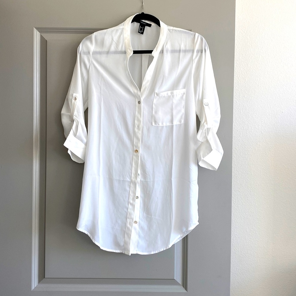 Sheer white button up